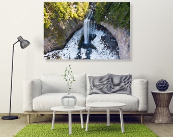 Tamanawas Falls, Oregon- fine art photography canvas print - large waterfall poster, Oregon, wall decor, spring, gift, Pacific Northwest