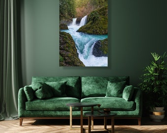 Spirit Falls, Washington-Original fine art photography canvas print - large waterfall poster, PNW, wall décor, Pacific Northwest