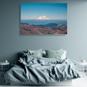 Mount Rainier from the summit of Mt. St. Helens, Washington- fine art photography canvas print -wall poster, large wall decor PNW gift print