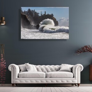 Pacific Ocean King Tides at Cape Disappointment, WA- original fine art photography canvas print - PNW, Pacific Northwest, wall décor, art