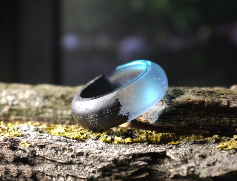 Pair rings Wooden Couple ring Set of 2 Promise rings resin Etsy