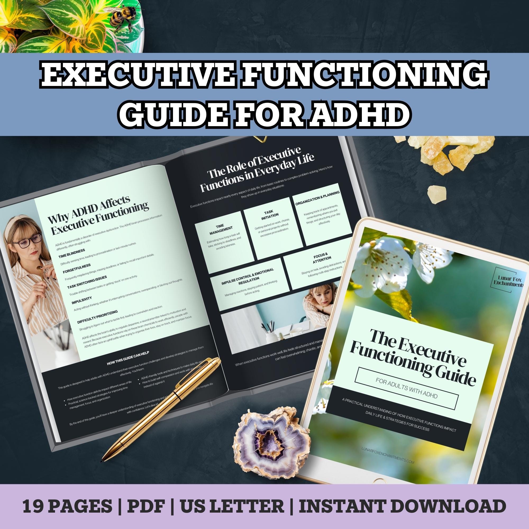 The Executive Functioning Guide for ADHD | Printable Workbook | Focus ...