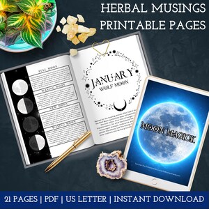 Moon Magick Printable Pages | 20-Page Grimoire & Book of Shadows Inserts | Lunar Ritual, Manifestation and Divination | Instant Download PDF