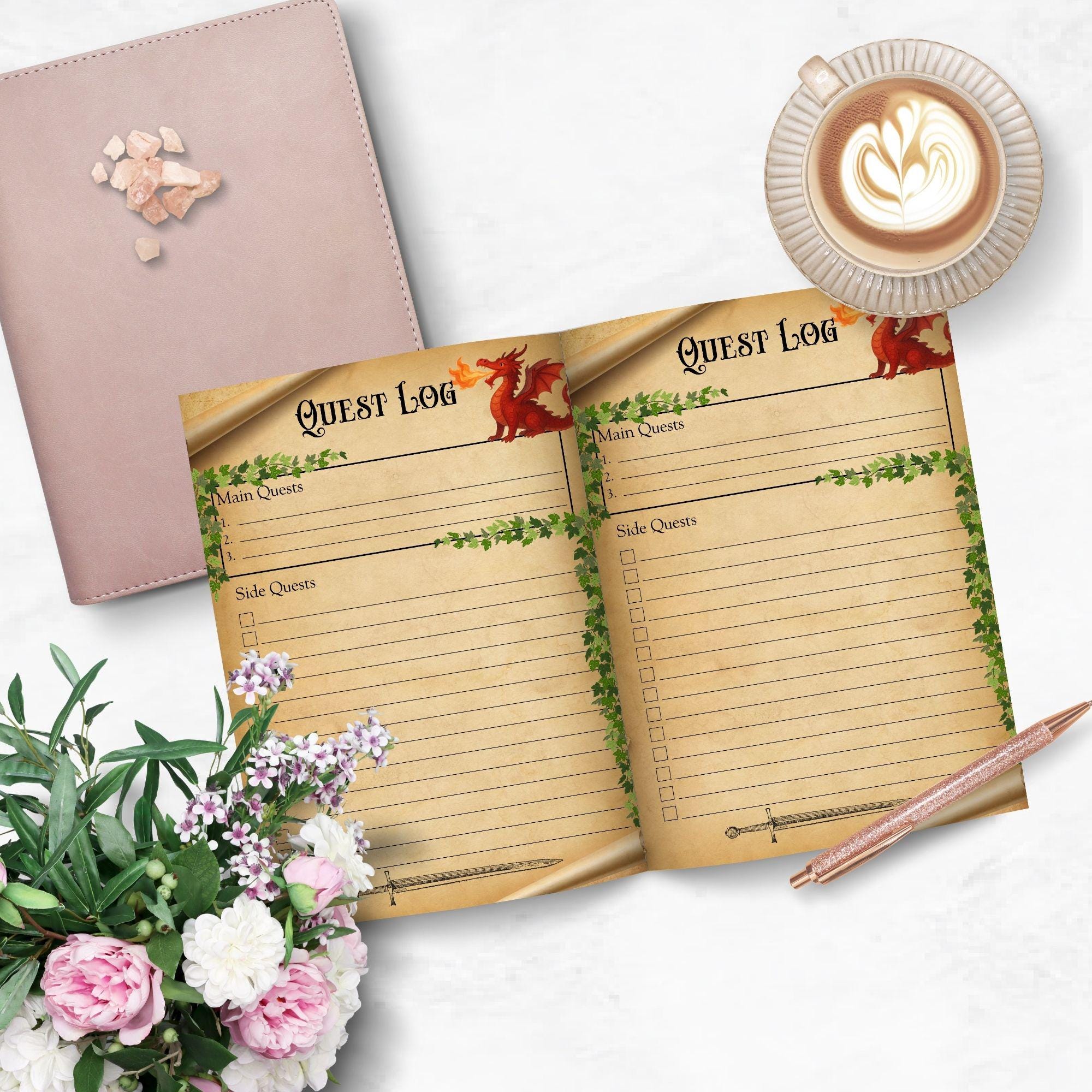 Fantasy Dragon To-do List • Printable Quest Log PDF • Rpg-themed Task ...