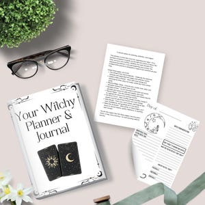 Undated Witch Planner & Divination Journal – Printable Moon Phase, Tarot, Sabbats, Astrology, Daily Ritual Pages – Witchy PDF Download
