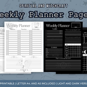Witchy Weekly Planner | Printable Witch Planner | Manifestation, Shadow Work, Gratitude & Reflection