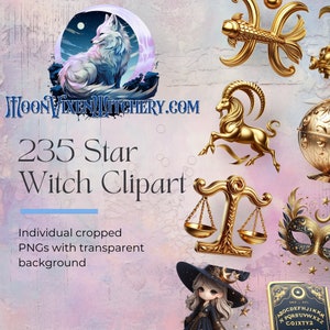 235 PNG Sterne Hexe Astrologie Himmlische Clipart Digital Art Aufkleber