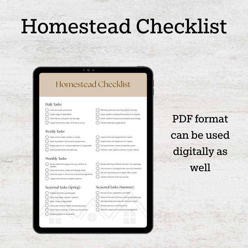 Homestead Chore Checklist: Farm & Garden Planner (PDF Printable) - Etsy