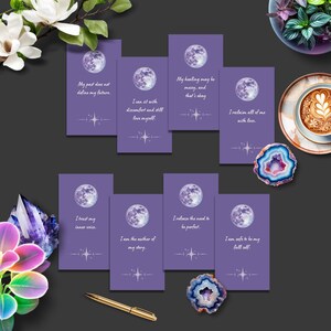 imprimées d'affirmation de la descendance sacrée | Plate-forme de travail de l'ombre | Format carte de visite | Cartes de voeux féminines sorcières | Jeu de cartes physique