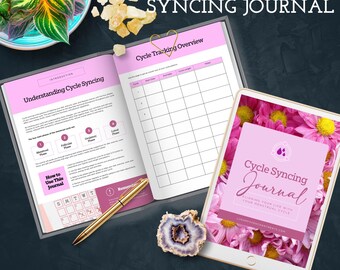 Menstrual Cycle Syncing Journal, 38-Page Printable Hormone Tracker, Feminine Wellness & Self-Care PDF, Instant Download