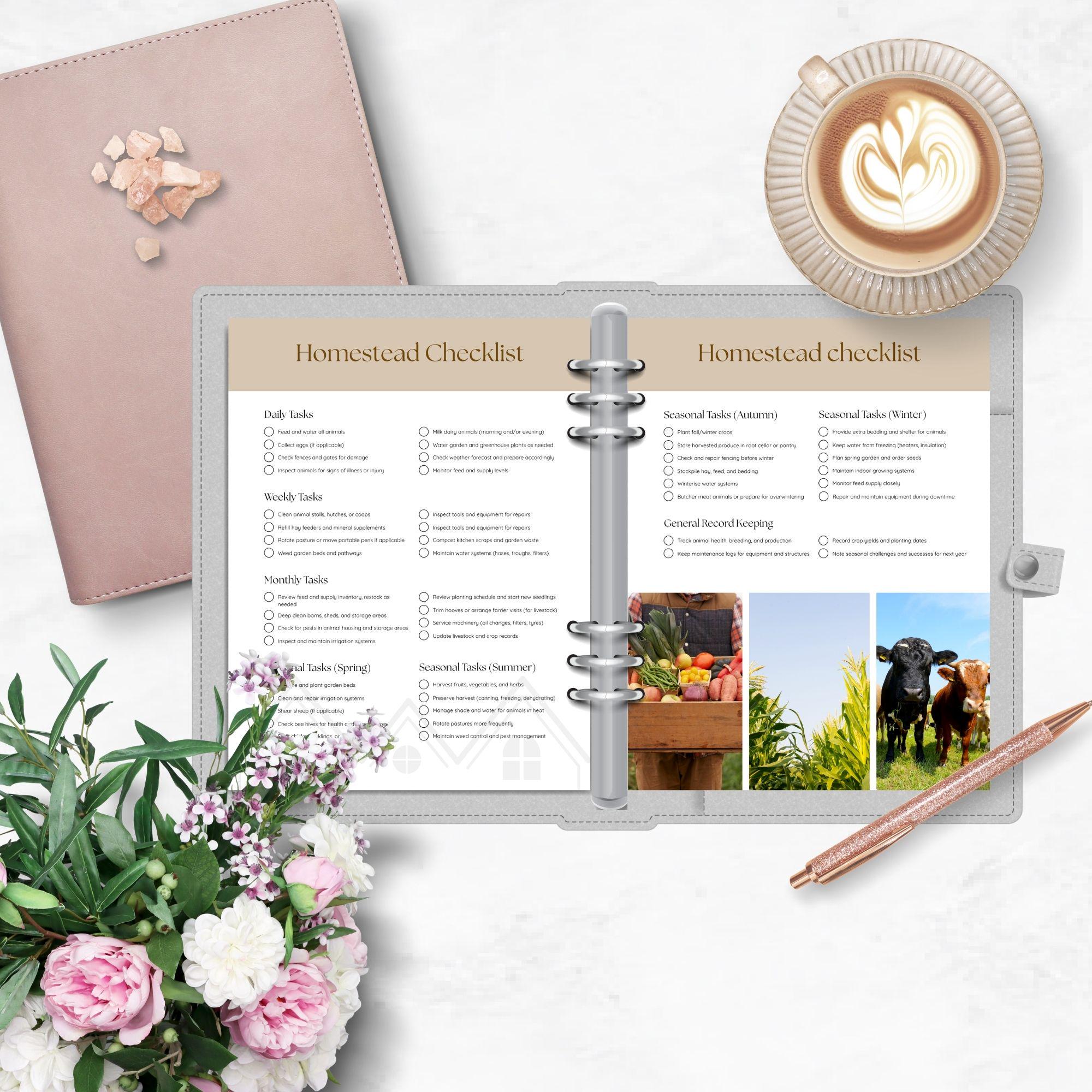 Homestead Chore Checklist: Farm & Garden Planner (PDF Printable) - Etsy