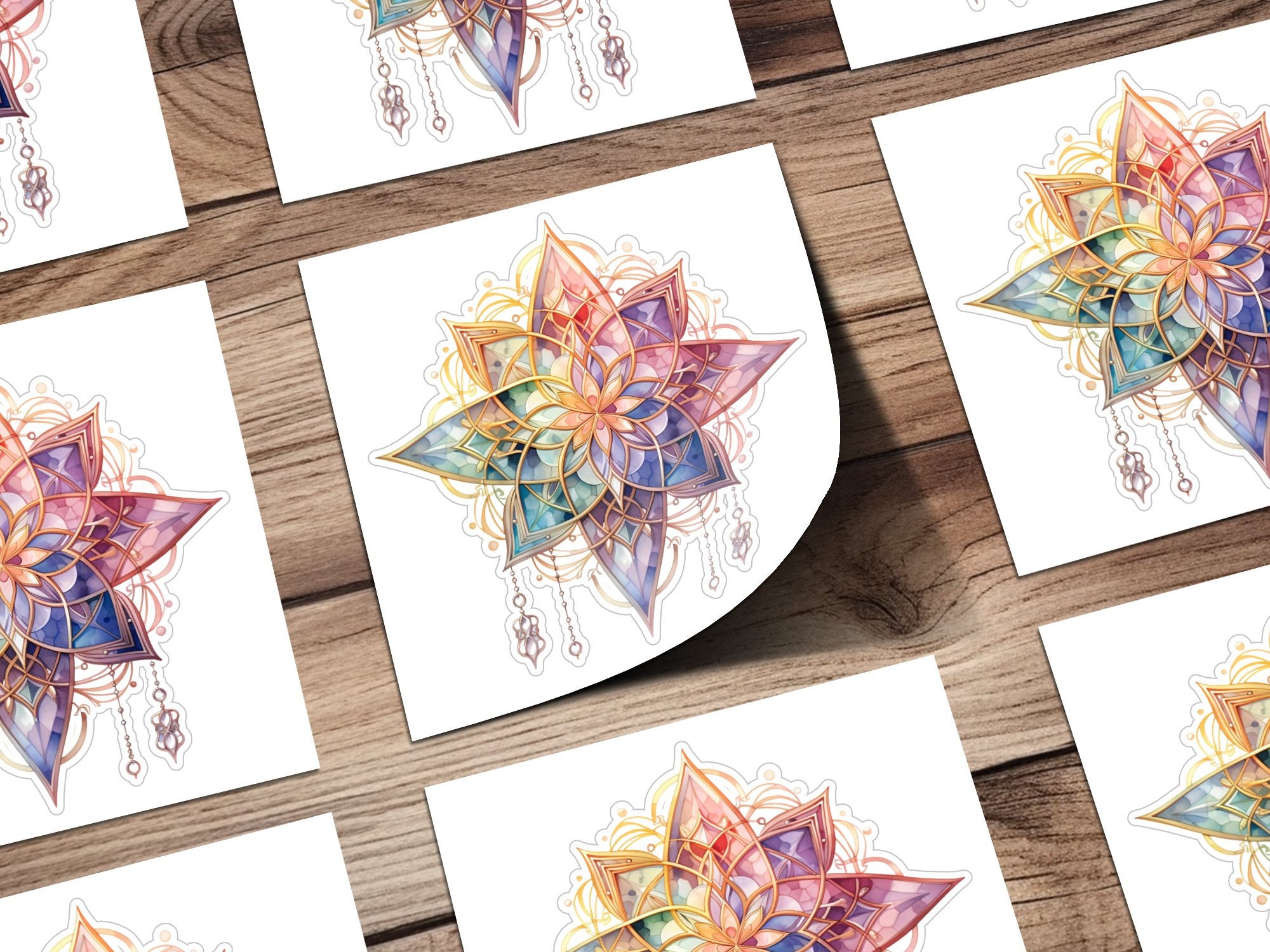 8-pointed Star Sticker, Die Cut Sticker, Kiss Cut Sticker, Holographic ...