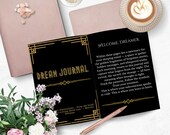 Dream Journal Printable or Digital | Art Deco Black & Gold Mystical Design | Track Dreams, Symbols, Moon Phases | A4, A5, Letter PDF