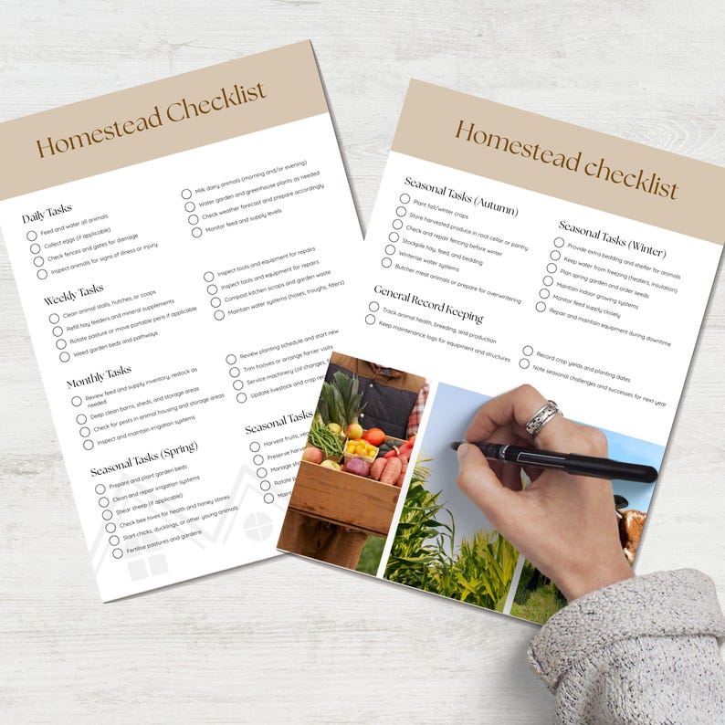 Homestead Chore Checklist: Farm & Garden Planner (PDF Printable) - Etsy