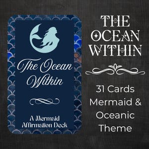 Carte di affermazione della sirena stampabili – L'oceano interiore – Mazzo di amore per se stessi e potenziamento – Formato tarocchi – 6 per foglio e PDF individuale