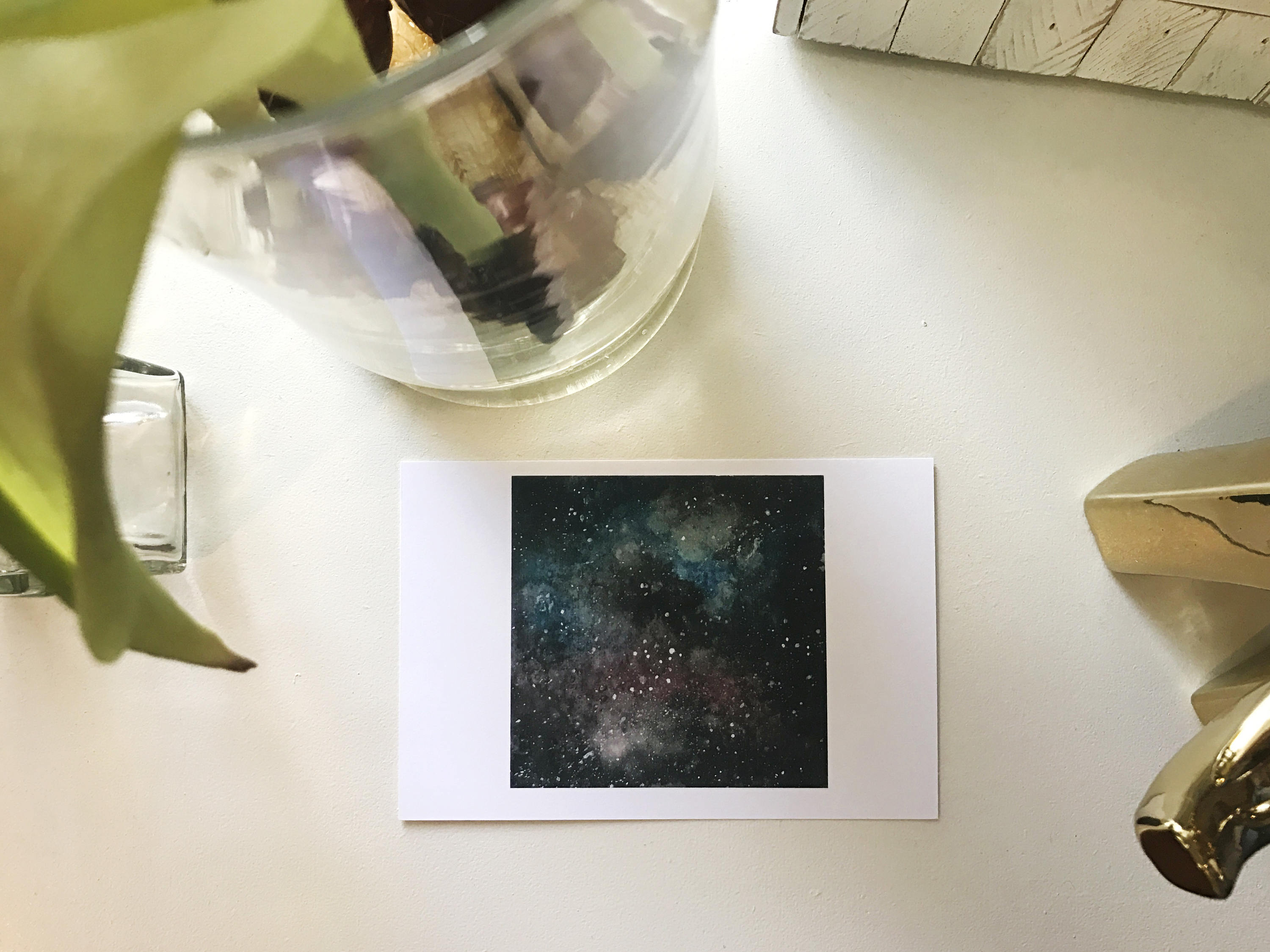 Spinning Nebulas - Original Watercolor Print and Postcard