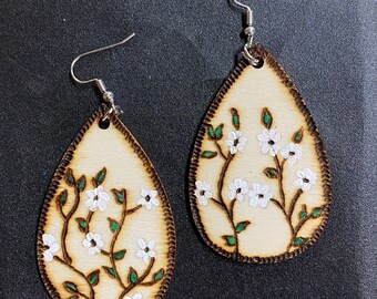 Flower Woodburn Earrings