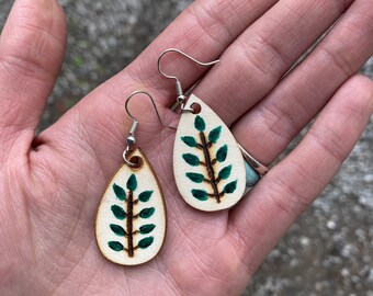 Teardrop Leafy Earrings