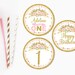 Pink and Gold Cupcake Toppers Printable, Boho Floral First Birthday ...