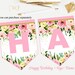Floral Pink and gold cupcake toppers printable boho first | Etsy