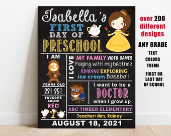 Watermelon First Day of School Sign Printable Girl Back to - Etsy