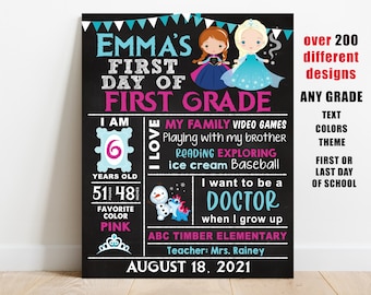 Unicorn First Day of School Sign Printable Girl Back to - Etsy