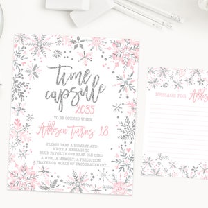 Download Winter Onederland Time Capsule Sign Pink And Silver Birthday Party Decor Snowflakes Winter Birthday Girl First Birthday Printable 8x10 5x7 Party Games Paper Party Supplies Advancedrealty Com