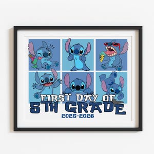 First day of 5th grade printable sign, Kids Back to school photo prop 2025-2026, fifth grade, Instant download, Digital file FD6