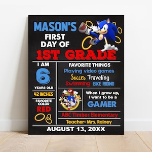 EDITABLE Video game First or Last day of school sign, Gamer Back to school photo prop Any Grade Kindergarten Digital Printable Template S020
