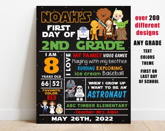 First day of school sign printable, Boy back to school chalkboard, Kindergarten, Pre-k, 1st 2nd 3rd 4th 5th 6th grade, Last day, digital