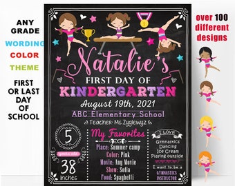 Gymnastics First Day of School Sign Printable Girl Back to - Etsy