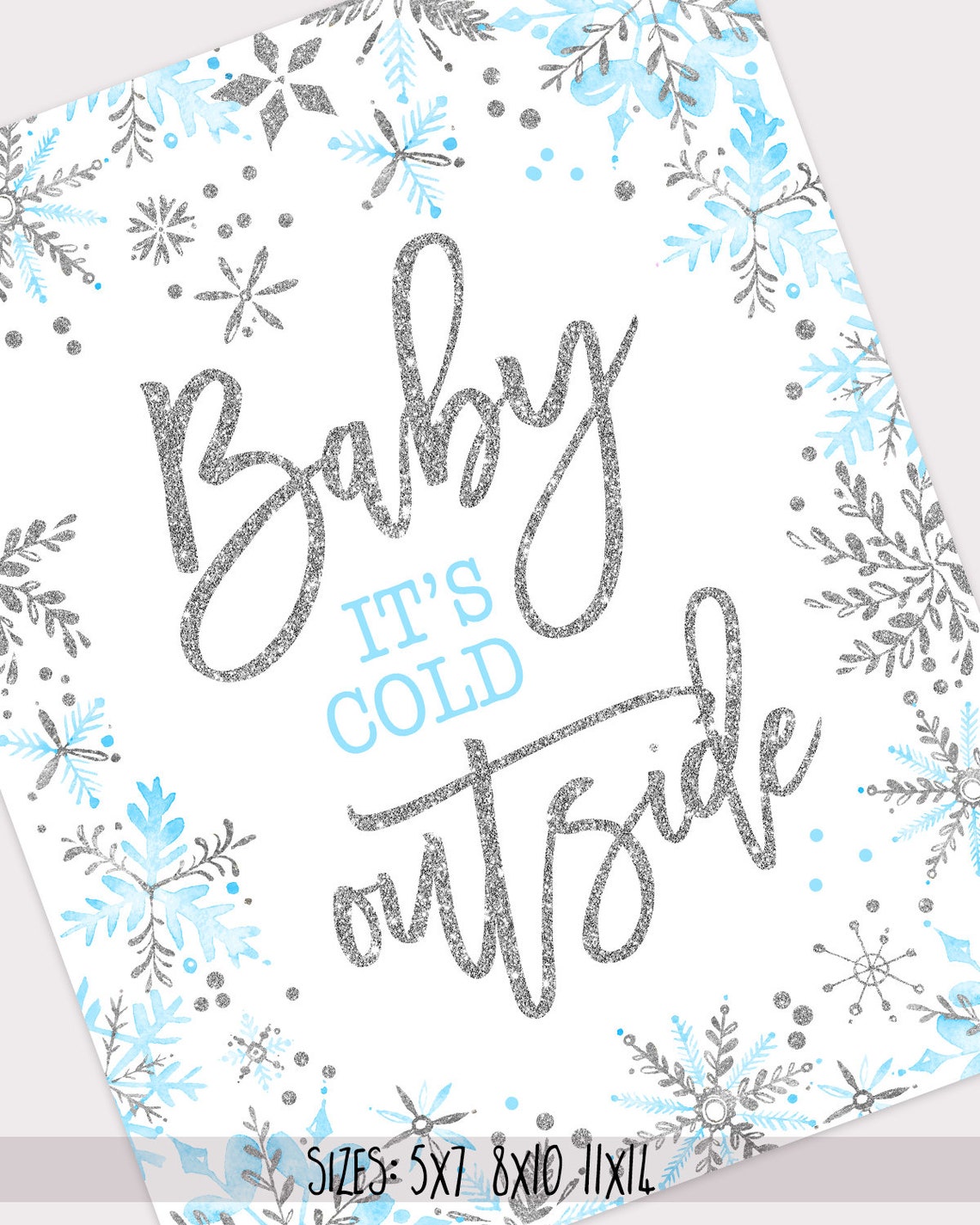 Baby Its Cold Outside Sign Printable Winter Onederland First | Etsy