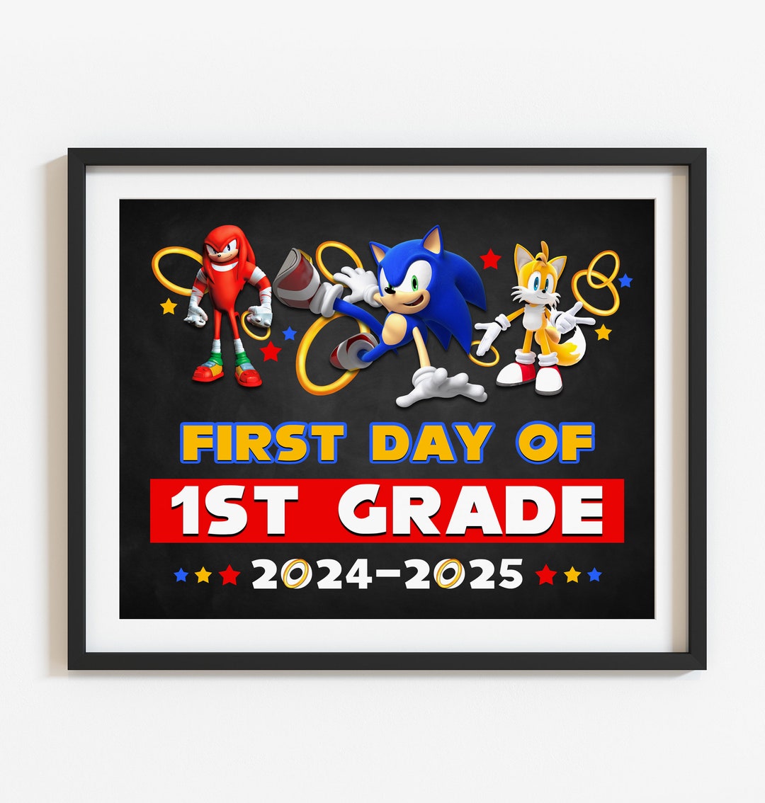 Gamer First Day of 1st Grade Sign Printable, Back to School 2024-2025