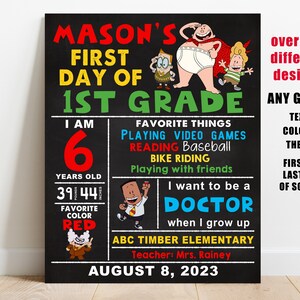 First or Last day of school sign printable, kids back to school chalkboard, 1st day of Any Grade board, preschool, kindergarten, digital