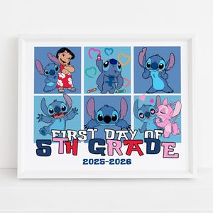 First day of 5th grade printable sign, Kids Back to school photo prop 2025-2026, fifth grade, Instant download, Digital file FD7