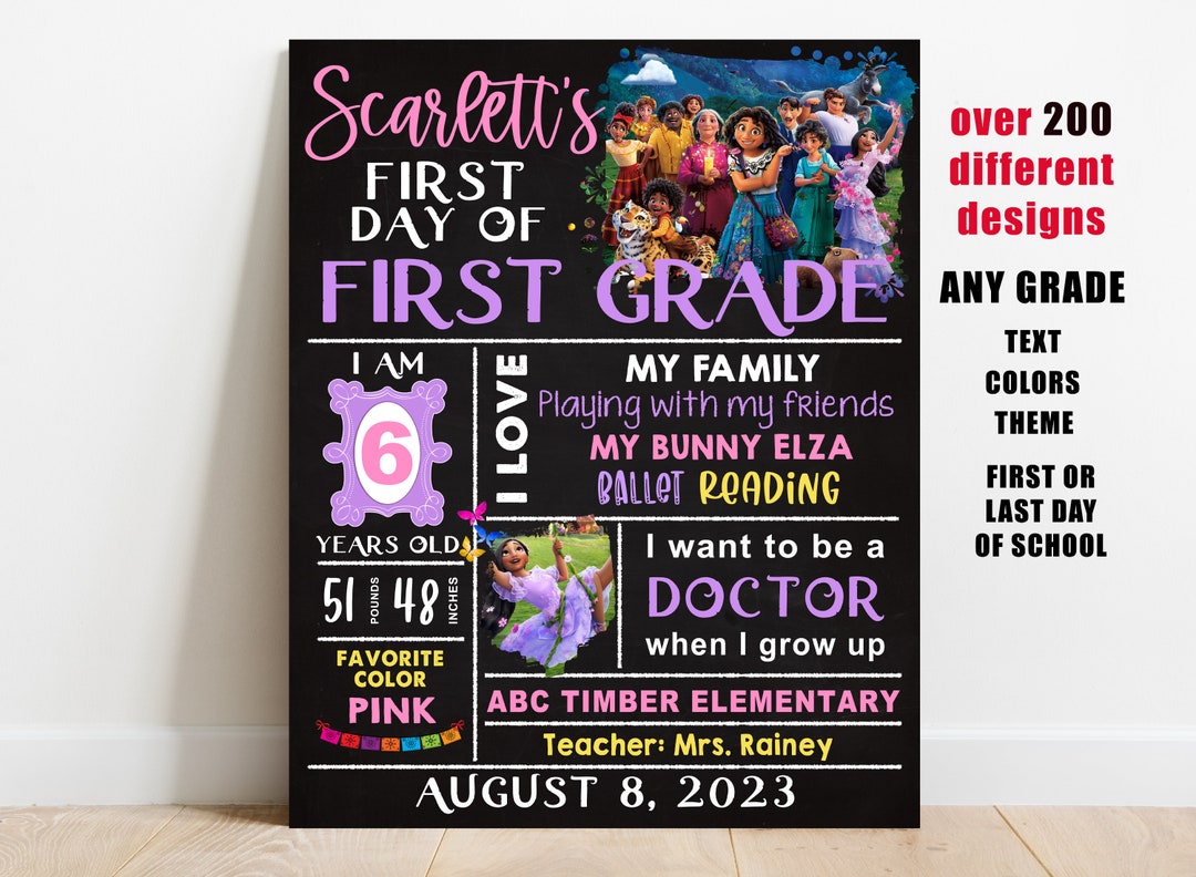First Or Girls First or Last Day of School Sign Printable, Back to School ...