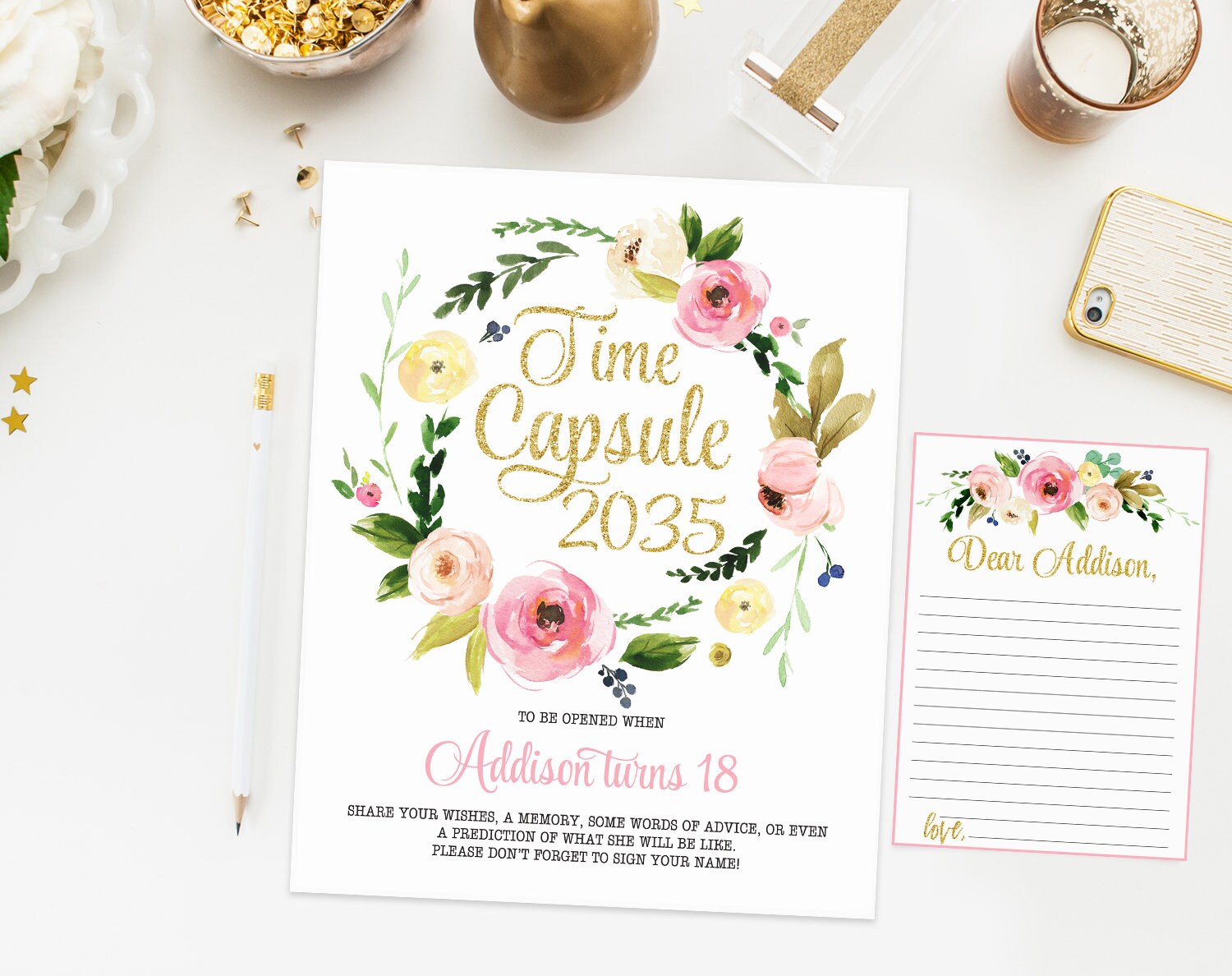 One is sweet please take a treat sign printable pink and gold | Etsy