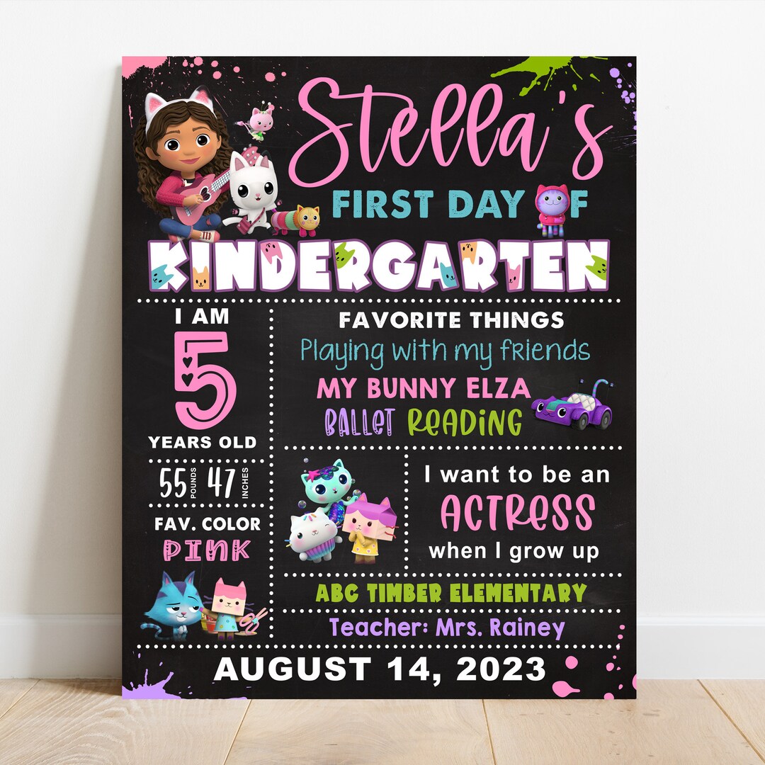 Girls First or Last Day of School Sign Printable, Back to School ...