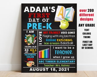 Editable First Day of School Printable Sign Boy Back to - Etsy