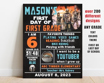 Kids First or Last day of school sign printable, back to school chalkboard, 1st day of Any Grade, kindergarten, preschool, prek, digital