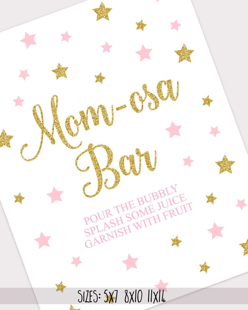 Mom-osa Bar Sign Printable Twinkle Twinkle Little Star First - Etsy