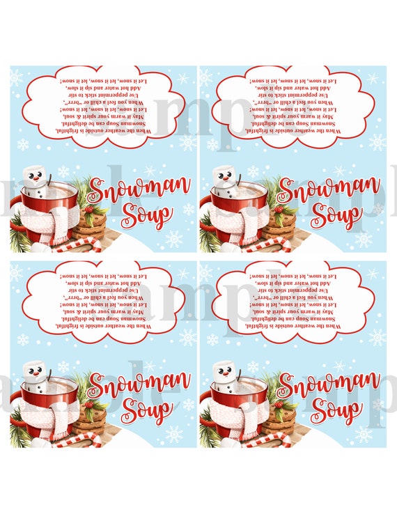 INSTANT DOWNLOAD Snowman Soup Party Favor Labels Winter Onederland Birthday  Party Printable Favor Labels First Birthday Winter Theme 