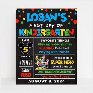 Kids First or Last day of school sign printable, Back to school chalkboard, kindergarten poster, Preschool photo prop Any Grade digital file