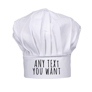 Personalised Chef's Hat Printed With Any Text You Want Unisex Chefs Hat Great Gift This Christmas Make An Even Better Fathers Day Present