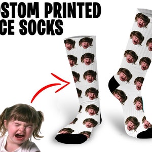 Custom Face Socks Printed With Loved Ones Face Make A Fantastic Unique Personalised Gift 画像 1