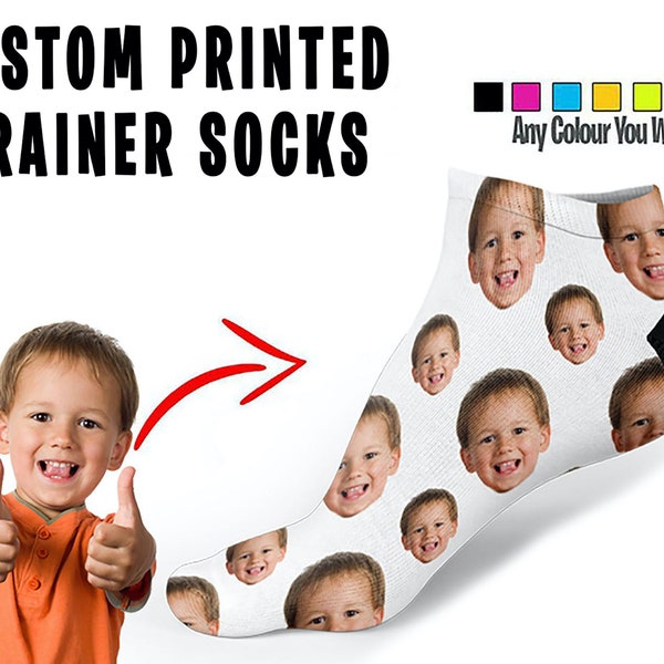 Personalised Face Ankle Socks Printed With Loved Ones Face All Over Make A Fantastic Unique Personalised Gift This Fathers Day