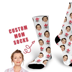 Custom MOM Photo Socks Printed With Mom&#39;s Face Make A Fantastic Unique Gift