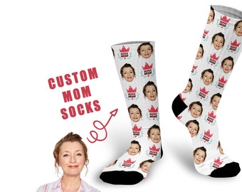 Custom MOM Photo Socks Printed With Mom's Face Make A Fantastic Unique Gift