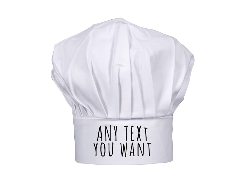 Personalised Chef's Hat Printed With Any Text You Want Unisex Chefs Hat Great Gift This Christmas Make An Even Better Fathers Day Present image 1