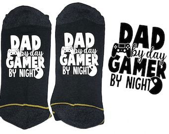Dad By Day Gamer By Night Funny Socks Great gift idea Pure Cotton Socks Really Good Quality Socks